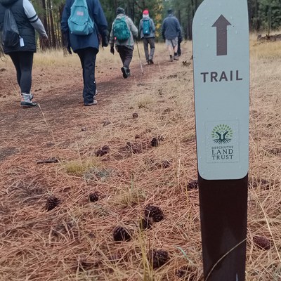It's always a good idea to stick to marked trails when hiking. Photo: Land Trust.